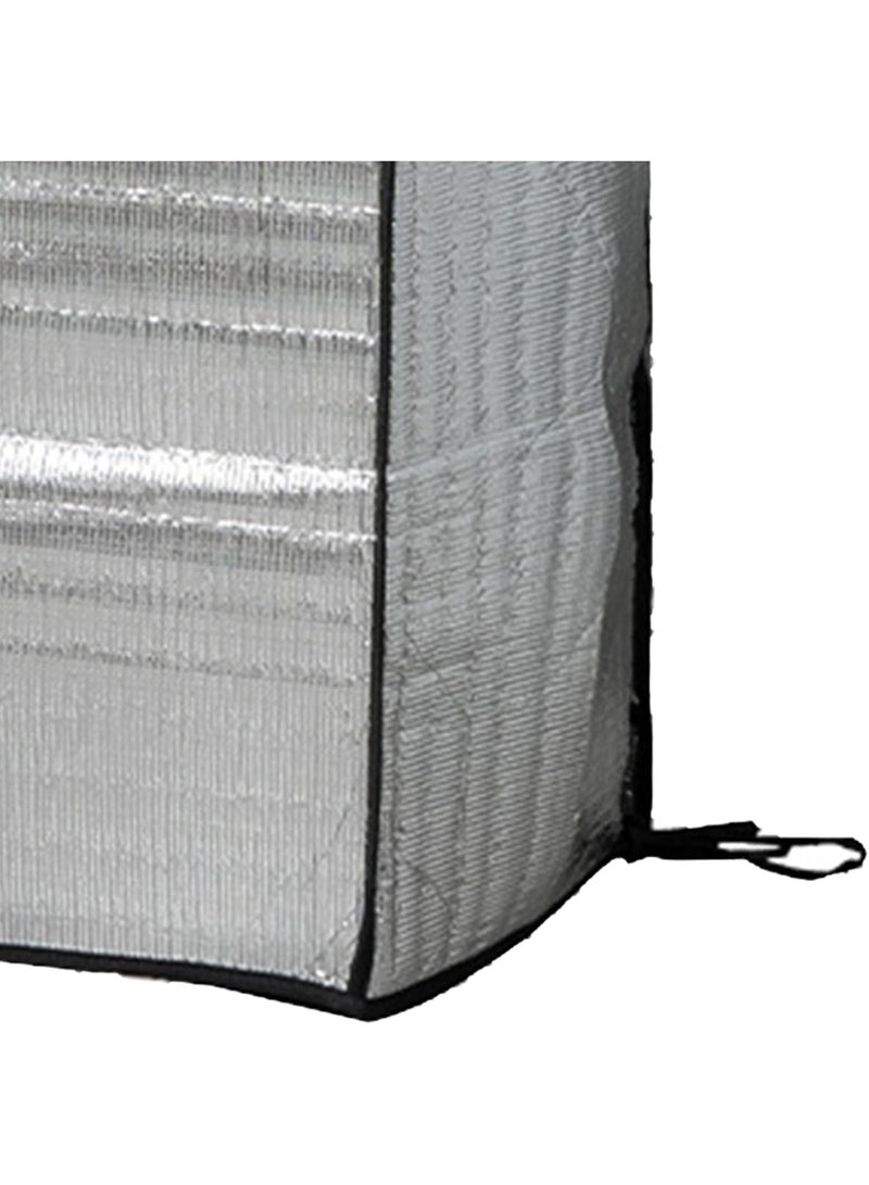 2 قطعة غطاء مكيف هواء مقاوم للماء - غطاء وحدة تكييف خارجي من البوليستر مع رقاقة ألمنيوم للحماية من الشمس والغبار - Image 3